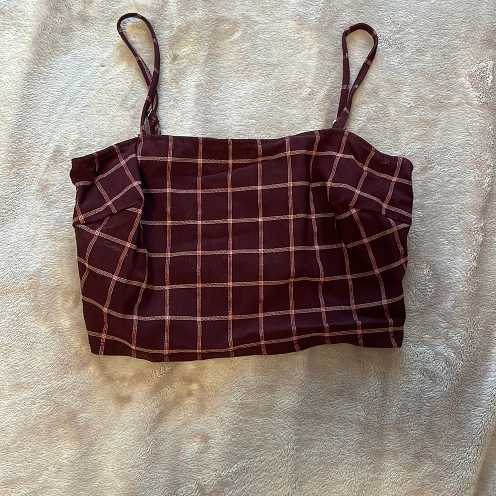 plaid maroon shirt